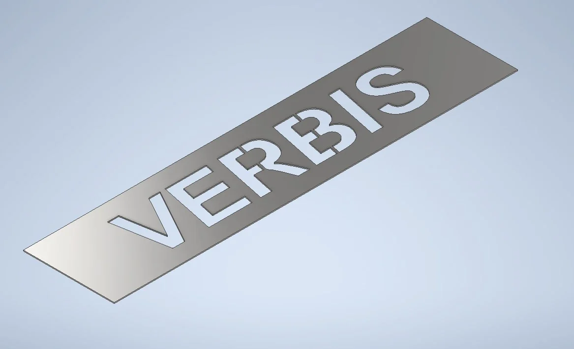 Verbis logo fémlemezből