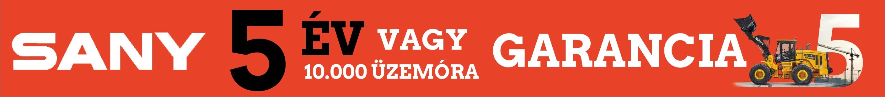SANY homlokrakodók garancia