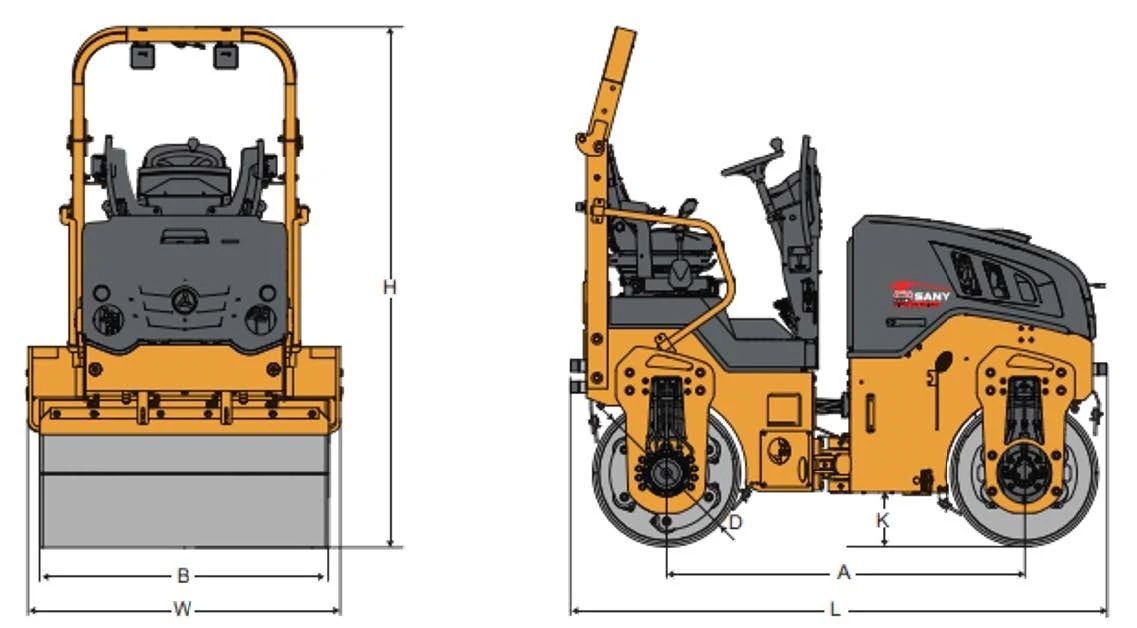 SANY STR30C-10 méretek