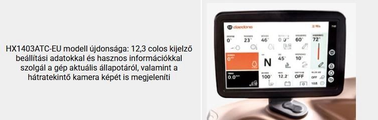 12,3 colos kijelző beállítási adatokkal és hasznos információkkal