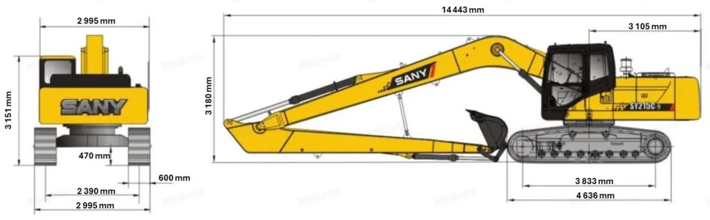 SY265SL méretei