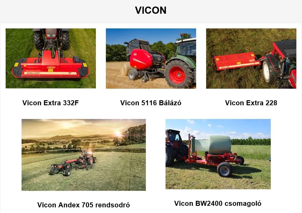 VICON Gépkínálat a nagyberényi gépshow-n