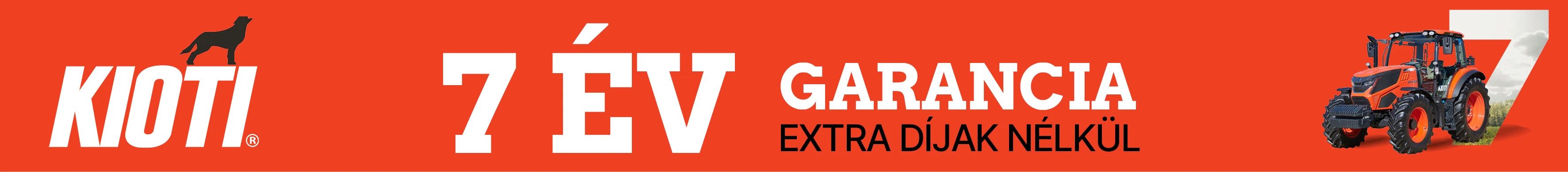 KIOTI 7 év garancia banner