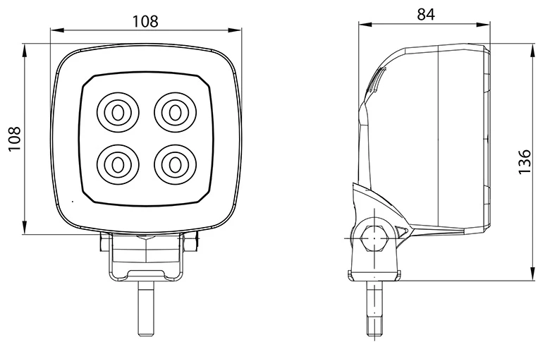 Univerzális LED-es munkalámpa 4 led méret