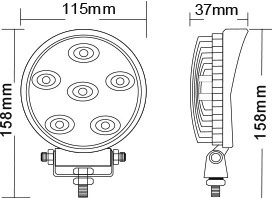 Univerzális LED-es munkalámpa 6 led méret