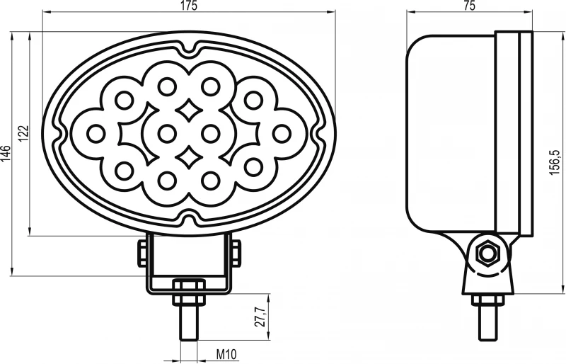 Univerzális LED-es munkalámpa méret