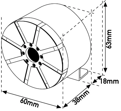 Tolat&aacute;sjelző, kerek 110 dB m&eacute;retek