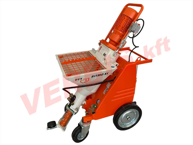 PFT RITMO XL FC 230/400 száraz előkevert anyagok és szigetelőanyagok felhordásához egy/háromfázisú vakológép