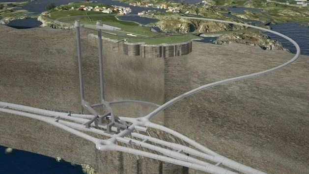 Körforgalom Kvitsøy-nál 260 méterrel a tenger alatt