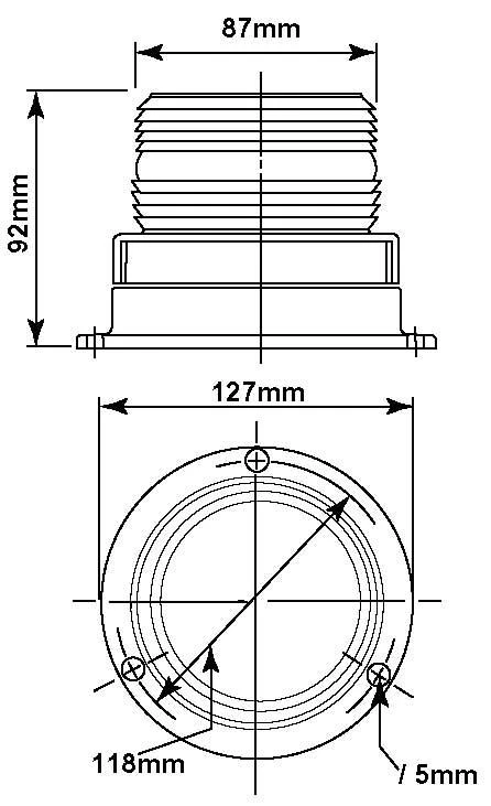 LED villogó és forgófény méretek
