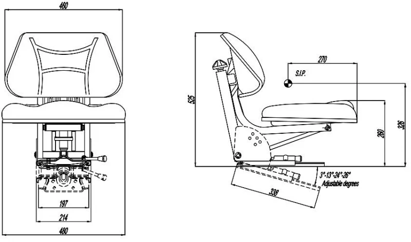 Traktorülés S30 méretek