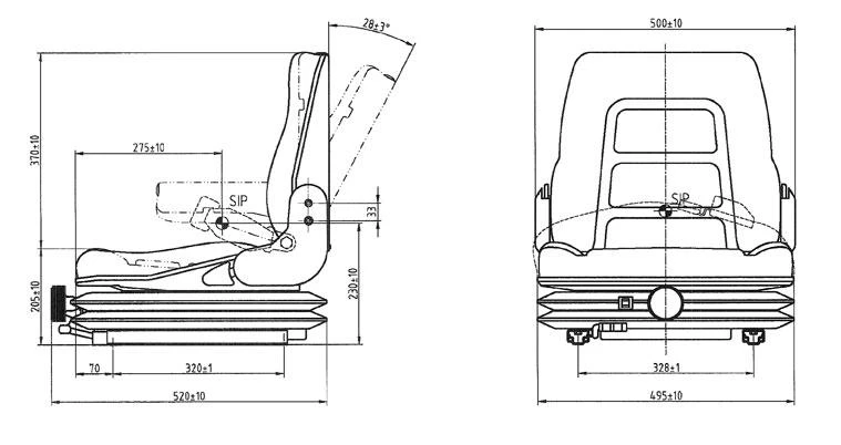 Vezetőülés S62-63.3 nméretek