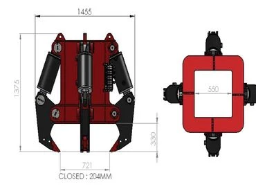 HyForce Cölöpfejroppantó a földből kilógó kör- és négyzet keresztmetszetű cölöpfejek bontására cölöpfejroppantó 2