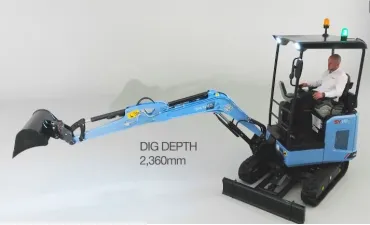SANY SY19E elektromos minikotró ásási mélység