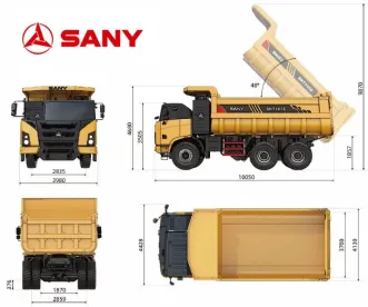 SANY SKT105SE elektromos bányadömper méretei