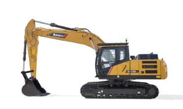 SANY SY215NlC 2540mm széles kotró oldalnézetben balról