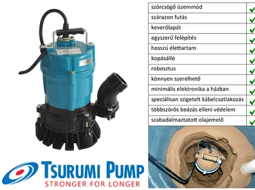 Tsurumi HS hosszó élettartam, alacsony karbantartásigény könnyű víztelenítő szivattyú professzionális használatra 2